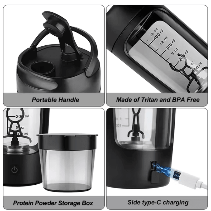 USB Rechargeable Electric Protein Shaker Cup – 15 oz