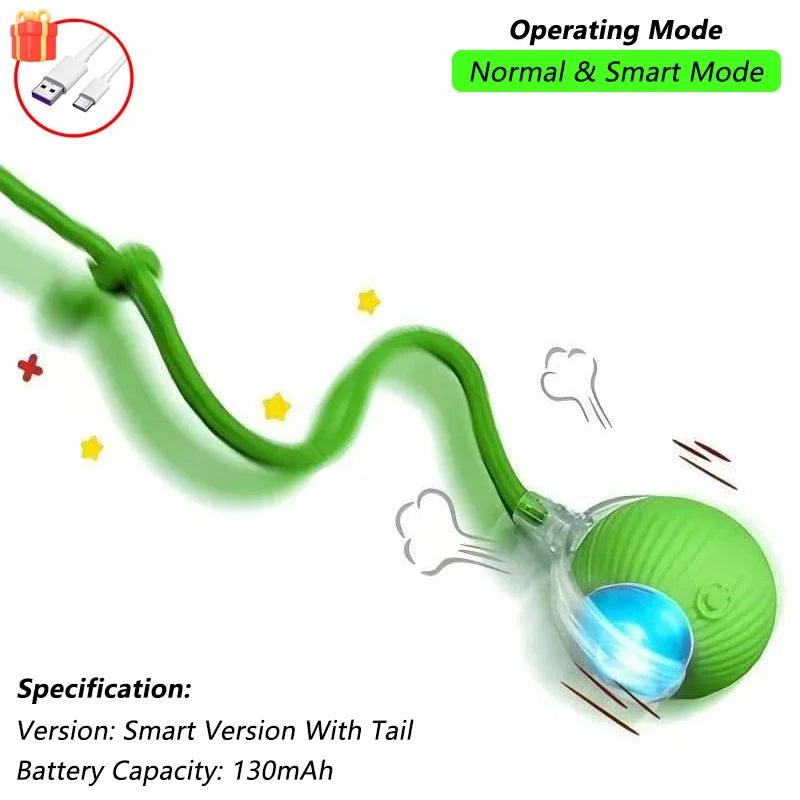 Rechargeable Smart Rolling Cat Toy with Tail