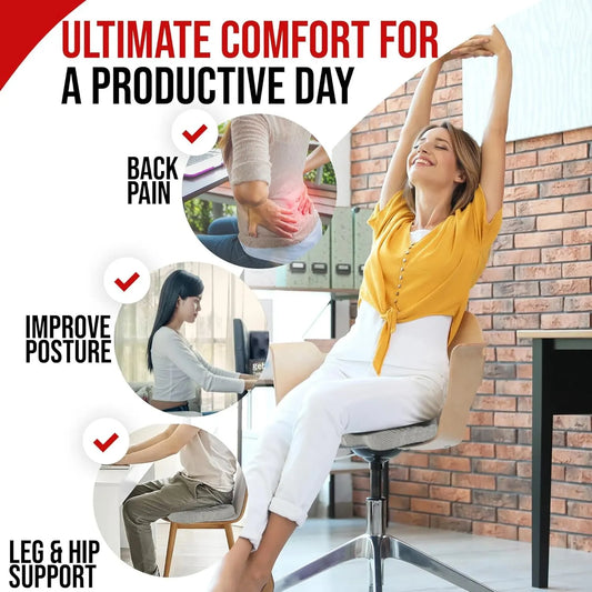 Ergonomic Memory Foam Office & Hemorrhoid Cushion