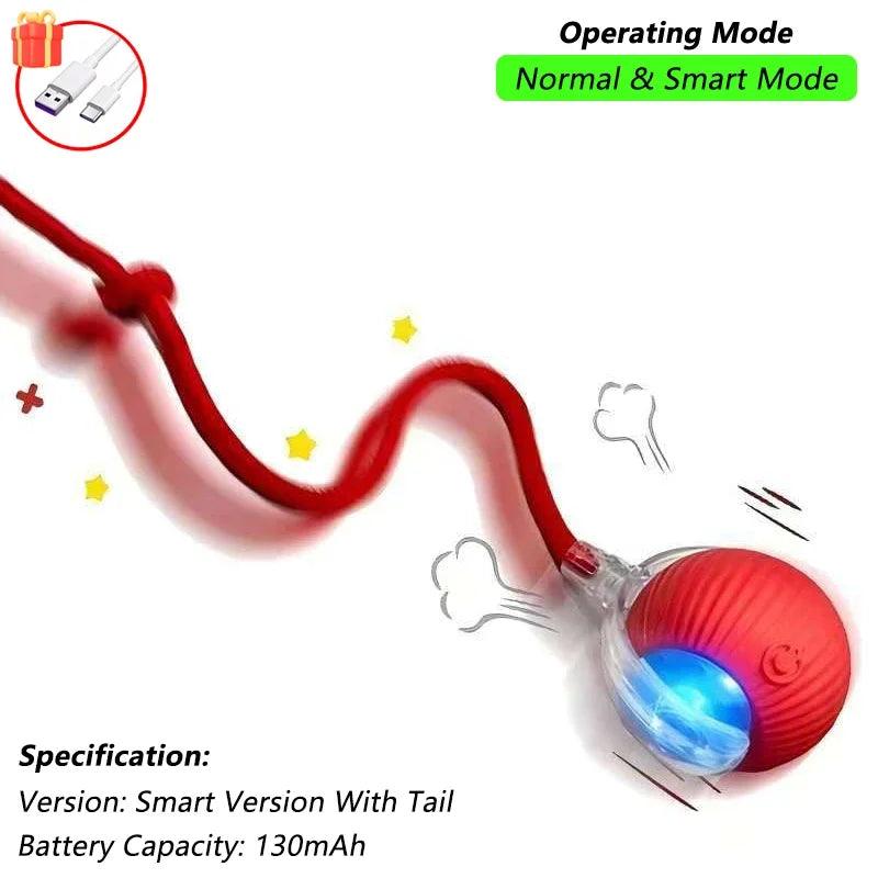 Rechargeable Smart Rolling Cat Toy with Tail